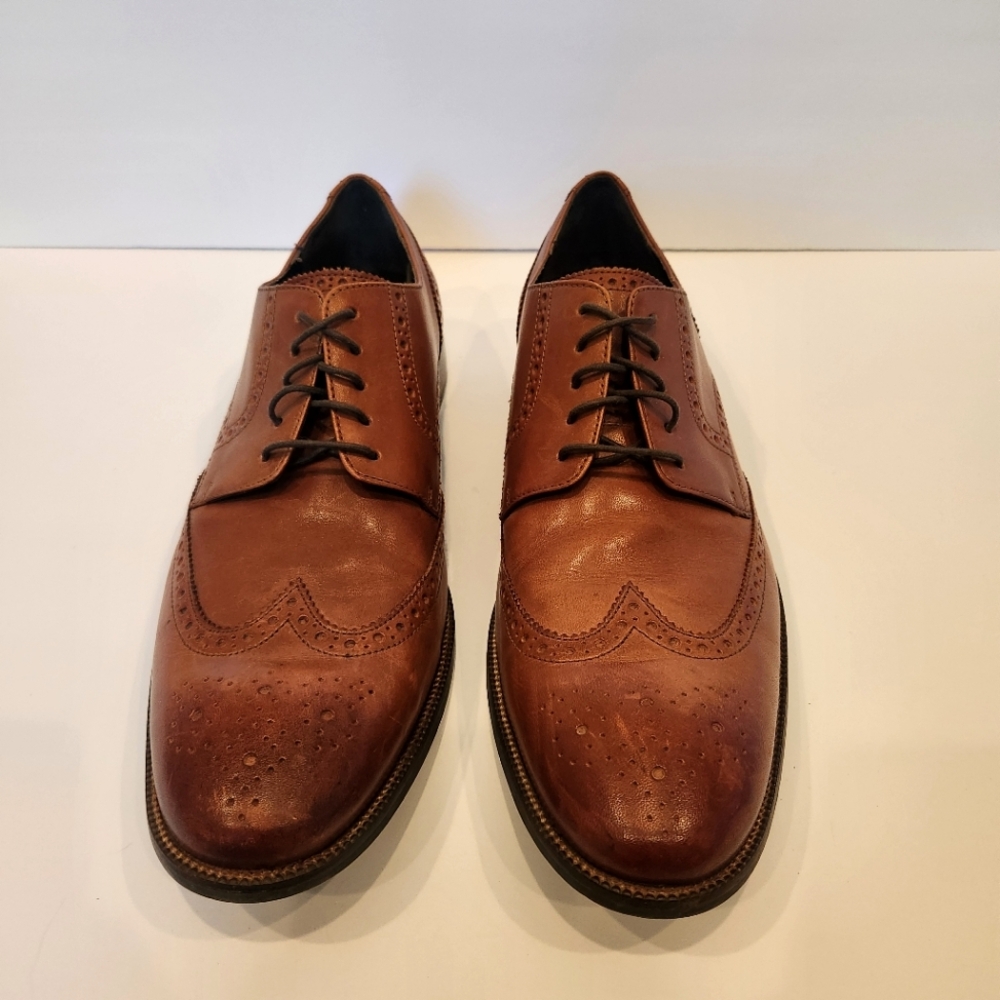 Men's COLE HAAN 'Harrison' Brown Leather Wingtip Oxfords Shoes Mens Size 13